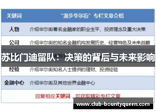 苏比门迪留队：决策的背后与未来影响